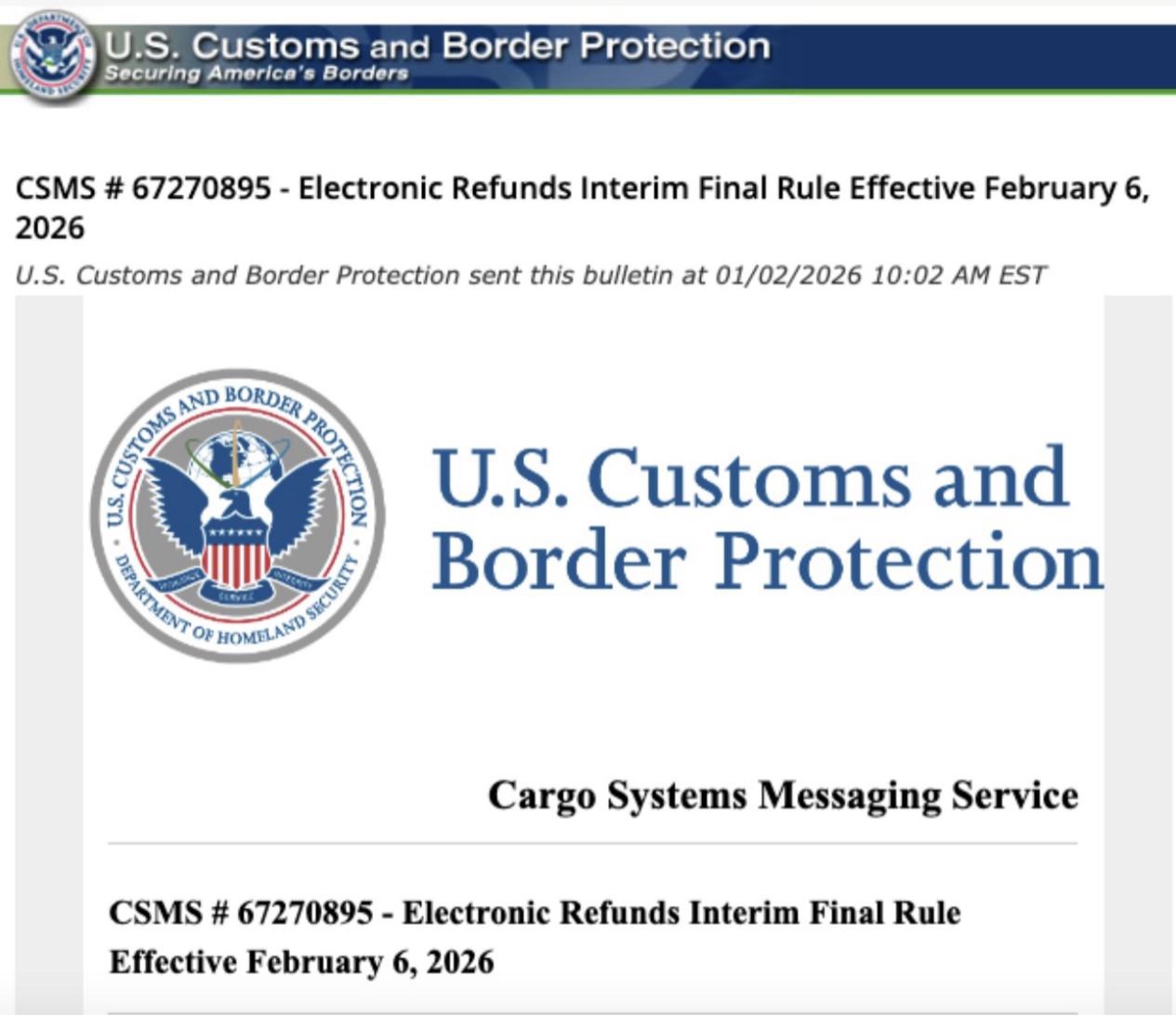 美国或将大幅降低关税，海关启动关税退款系统